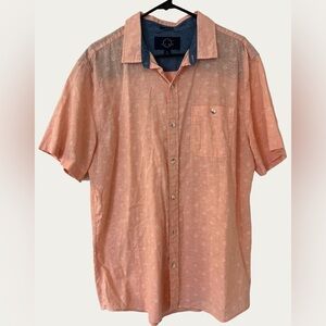 Even Tide‎ Stylish Men's Linen Coral Button Down Shirt Size XL